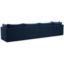  Manufacturer Color_Navy -- Jacob 140" Navy Velvet Upholstered 4 pc Modular Sofa IMAGE 3
