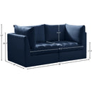  Manufacturer Color_Navy -- Jacob 66" Navy Velvet Upholstered 2 pc Modular Loveseat IMAGE 10