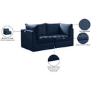  Manufacturer Color_Navy -- Jacob 66" Navy Velvet Upholstered 2 pc Modular Loveseat IMAGE 11