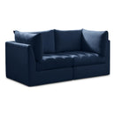  Manufacturer Color_Navy -- Jacob 66" Navy Velvet Upholstered 2 pc Modular Loveseat IMAGE 1