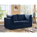  Manufacturer Color_Navy -- Jacob 66" Navy Velvet Upholstered 2 pc Modular Loveseat IMAGE 2