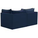  Manufacturer Color_Navy -- Jacob 66" Navy Velvet Upholstered 2 pc Modular Loveseat IMAGE 3