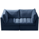  Manufacturer Color_Navy -- Jacob 66" Navy Velvet Upholstered 2 pc Modular Loveseat IMAGE 5