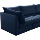  Manufacturer Color_Navy -- Jacob 103" Navy Velvet Upholstered 4 pc Modular Sectional IMAGE 10