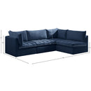  Manufacturer Color_Navy -- Jacob 103" Navy Velvet Upholstered 4 pc Modular Sectional IMAGE 14