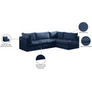  Manufacturer Color_Navy -- Jacob 103" Navy Velvet Upholstered 4 pc Modular Sectional IMAGE 15