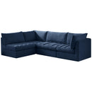  Manufacturer Color_Navy -- Jacob 103" Navy Velvet Upholstered 4 pc Modular Sectional IMAGE 2