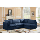 Manufacturer Color_Navy -- Jacob 103" Navy Velvet Upholstered 4 pc Modular Sectional IMAGE 3