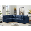 Manufacturer Color_Navy -- Jacob 103" Navy Velvet Upholstered 4 pc Modular Sectional IMAGE 4