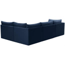  Manufacturer Color_Navy -- Jacob 103" Navy Velvet Upholstered 4 pc Modular Sectional IMAGE 5