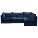  Manufacturer Color_Navy -- Jacob 103" Navy Velvet Upholstered 4 pc Modular Sectional IMAGE 6
