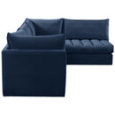  Manufacturer Color_Navy -- Jacob 103" Navy Velvet Upholstered 4 pc Modular Sectional IMAGE 7