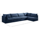  Manufacturer Color_Navy -- Jacob 140" Navy Velvet Upholstered 5 pc Modular Sectional IMAGE 14