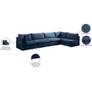 Meridian Jacob Navy Velvet Modular Sectional IMAGE 15