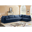  Manufacturer Color_Navy -- Jacob 140" Navy Velvet Upholstered 5 pc Modular Sectional IMAGE 3