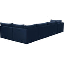  Manufacturer Color_Navy -- Jacob 140" Navy Velvet Upholstered 5 pc Modular Sectional IMAGE 5