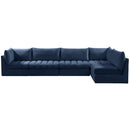  Manufacturer Color_Navy -- Jacob 140" Navy Velvet Upholstered 5 pc Modular Sectional IMAGE 6