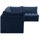  Manufacturer Color_Navy -- Jacob 140" Navy Velvet Upholstered 5 pc Modular Sectional IMAGE 7