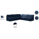  Manufacturer Color_Navy -- Jacob 107" Navy Velvet Upholstered 5 pc Modular Sectional IMAGE 11