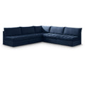  Manufacturer Color_Navy -- Jacob 107" Navy Velvet Upholstered 5 pc Modular Sectional IMAGE 1