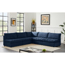  Manufacturer Color_Navy -- Jacob 107" Navy Velvet Upholstered 5 pc Modular Sectional IMAGE 2