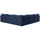  Manufacturer Color_Navy -- Jacob 107" Navy Velvet Upholstered 5 pc Modular Sectional IMAGE 3