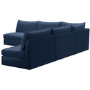  Manufacturer Color_Navy -- Jacob 107" Navy Velvet Upholstered 5 pc Modular Sectional IMAGE 4