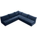  Manufacturer Color_Navy -- Jacob 107" Navy Velvet Upholstered 5 pc Modular Sectional IMAGE 5