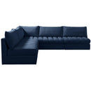  Manufacturer Color_Navy -- Jacob 107" Navy Velvet Upholstered 5 pc Modular Sectional IMAGE 7