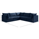  Manufacturer Color_Navy -- Jacob 103" Navy Velvet Upholstered 5 pc Modular Sectional IMAGE 12