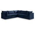  Manufacturer Color_Navy -- Jacob 103" Navy Velvet Upholstered 5 pc Modular Sectional IMAGE 1