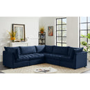  Manufacturer Color_Navy -- Jacob 103" Navy Velvet Upholstered 5 pc Modular Sectional IMAGE 2