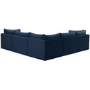  Manufacturer Color_Navy -- Jacob 103" Navy Velvet Upholstered 5 pc Modular Sectional IMAGE 3