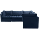  Manufacturer Color_Navy -- Jacob 103" Navy Velvet Upholstered 5 pc Modular Sectional IMAGE 5