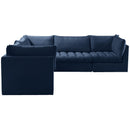  Manufacturer Color_Navy -- Jacob 103" Navy Velvet Upholstered 5 pc Modular Sectional IMAGE 6