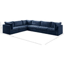  Manufacturer Color_Navy -- Jacob 140" Navy Velvet Upholstered 6 pc Modular Sectional IMAGE 13