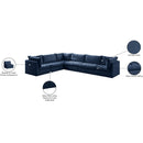  Manufacturer Color_Navy -- Jacob 140" Navy Velvet Upholstered 6 pc Modular Sectional IMAGE 14