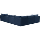  Manufacturer Color_Navy -- Jacob 140" Navy Velvet Upholstered 6 pc Modular Sectional IMAGE 5