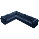  Manufacturer Color_Navy -- Jacob 140" Navy Velvet Upholstered 6 pc Modular Sectional IMAGE 6