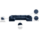  Manufacturer Color_Navy -- Jacob 140" Navy Velvet Upholstered 6 pc Modular Sectional IMAGE 6
