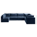  Manufacturer Color_Navy -- Jacob 140" Navy Velvet Upholstered 7 pc Modular Sectional IMAGE 10