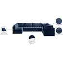  Manufacturer Color_Navy -- Jacob 140" Navy Velvet Upholstered 7 pc Modular Sectional IMAGE 11