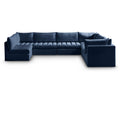 Manufacturer Color_Navy -- Jacob 140" Navy Velvet Upholstered 7 pc Modular Sectional IMAGE 1