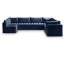  Manufacturer Color_Navy -- Jacob 140" Navy Velvet Upholstered 7 pc Modular Sectional IMAGE 1