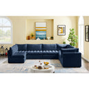  Manufacturer Color_Navy -- Jacob 140" Navy Velvet Upholstered 7 pc Modular Sectional IMAGE 3