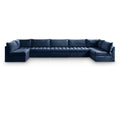  Manufacturer Color_Navy -- Jacob 177" Navy Velvet Upholstered 7 pc Modular Sectional IMAGE 1