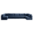  Manufacturer Color_Navy -- Jacob 177" Navy Velvet Upholstered 7 pc Modular Sectional IMAGE 5