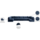  Manufacturer Color_Navy -- Jacob 177" Navy Velvet Upholstered 7 pc Modular Sectional IMAGE 6