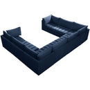 Manufacturer Color_Navy -- Jacob 140" Navy Velvet Upholstered 8 pc Modular Sectional IMAGE 3