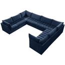  Manufacturer Color_Navy -- Jacob 140" Navy Velvet Upholstered 8 pc Modular Sectional IMAGE 4